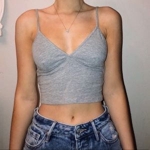 Gray crop top